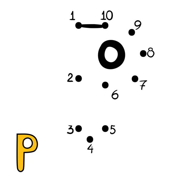 Zahlenspiel, Buchstabe p — Stockvektor