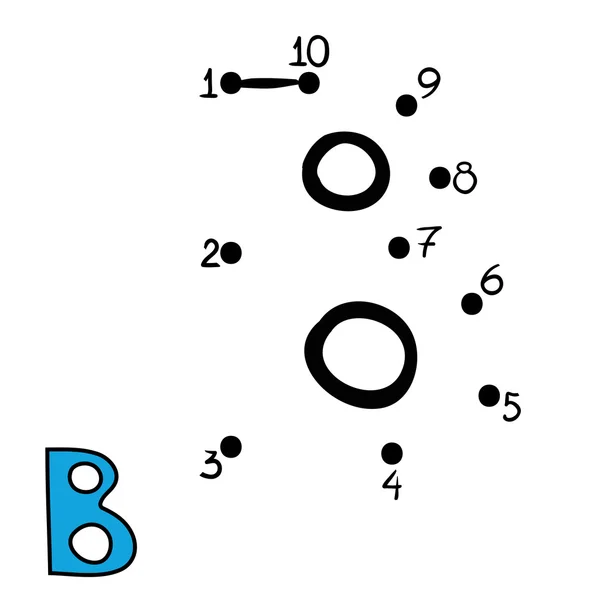 Zahlenspiel, Buchstabe b — Stockvektor