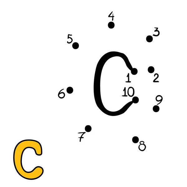 Hra čísel, písmeno C — Stockový vektor