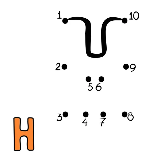Jogo de números, Carta H — Vetor de Stock
