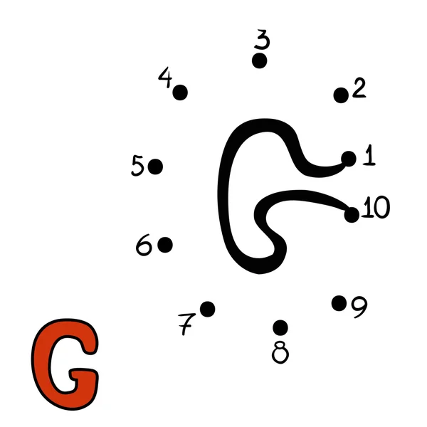 Числа игры, буква G — стоковый вектор