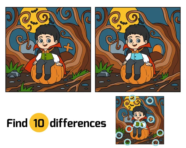 Find differences, Vampire — Stock Vector