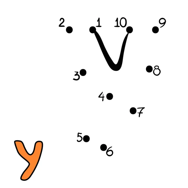 Гра в числа, літера Y — стоковий вектор