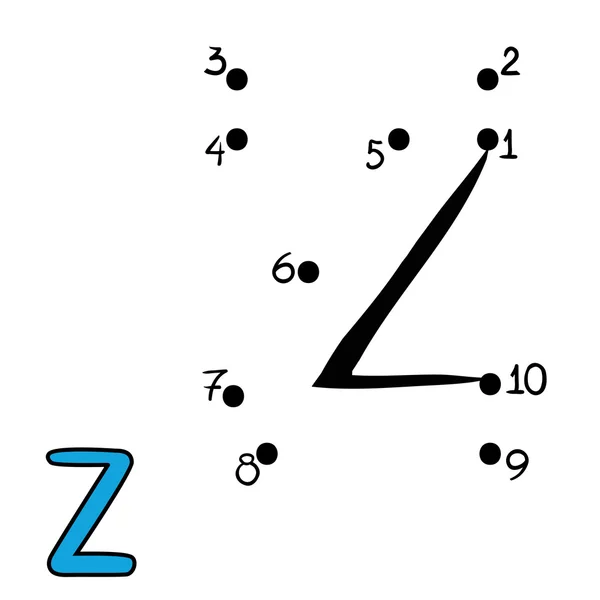 Hra čísel, písmeno Z — Stockový vektor