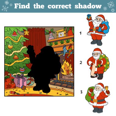 Gölge tarafından doğru resimleri bulun. Noel Baba