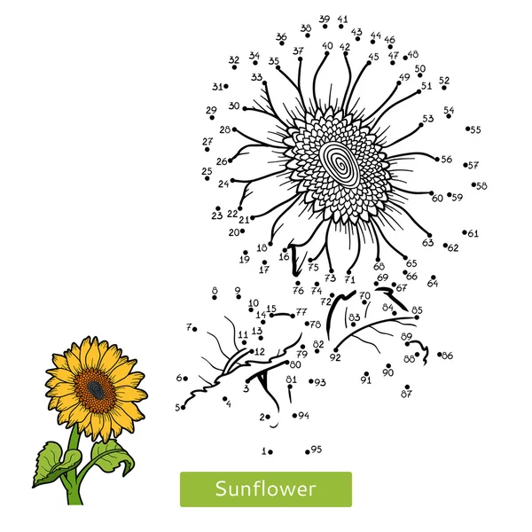 Numbers game for children, flower Sunflower