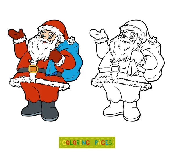 Coloring book, Santa Claus — Stock Vector