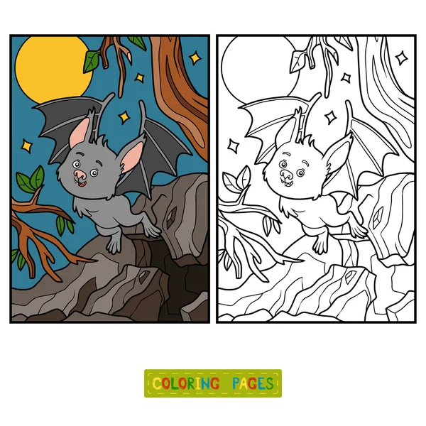 Livro para colorir, morcego de vampiro — Vetor de Stock