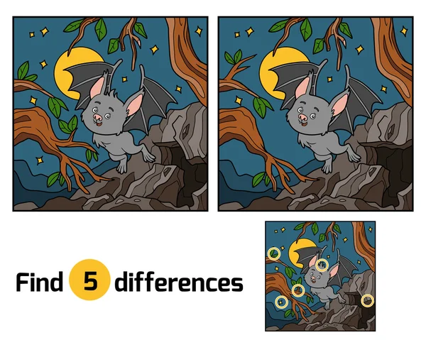 Find the differences, Vampire bat and background — Stock Vector