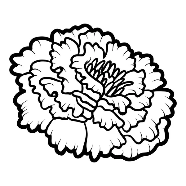 Livre à colorier, fleur Marigold — Image vectorielle