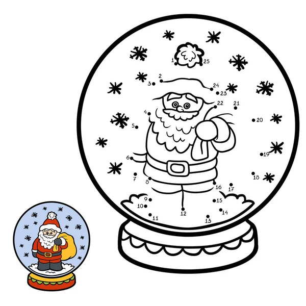数字游戏的孩子们，雪球和圣诞老人一起 — 图库矢量图片