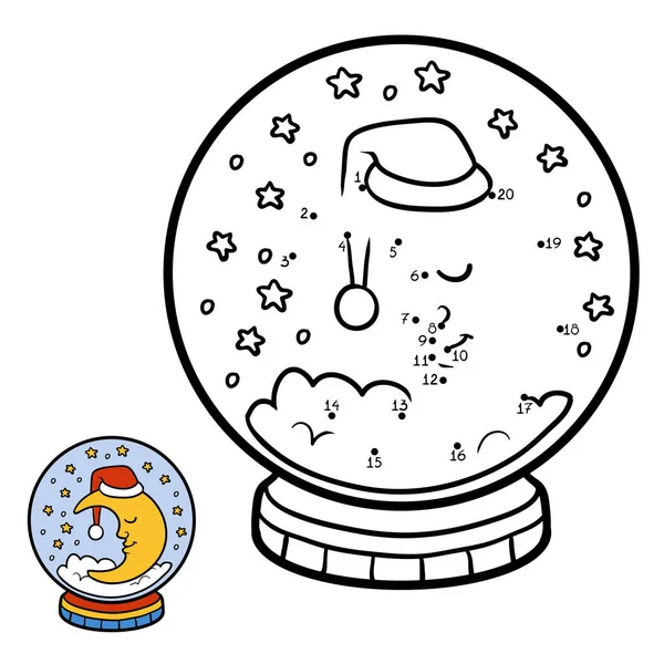 Χιονοστιβάδας παιχνίδι για τα παιδιά, τους αριθμούς με φεγγάρι — Διανυσματικό Αρχείο