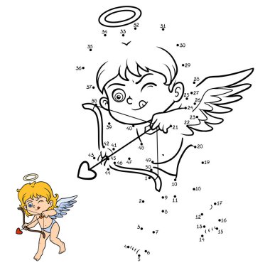 Numbers game for children, Angel clipart