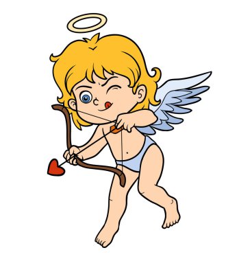 Sevgililer günü karakter, melek vektör 