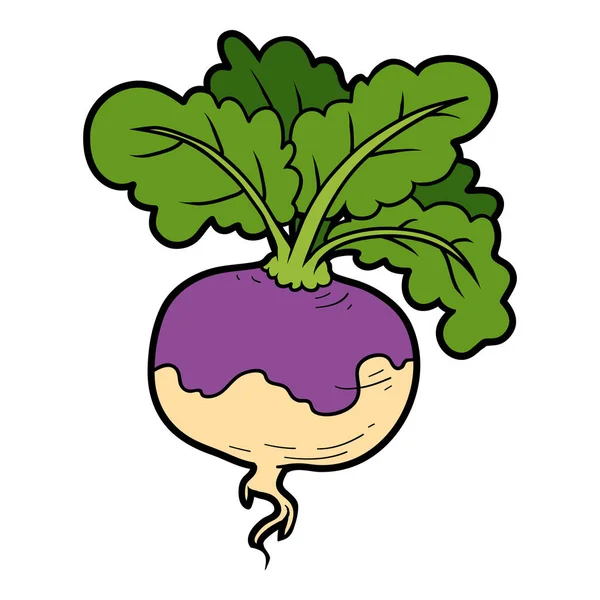 Ilustración de color vectorial, verduras, nabo — Vector de stock