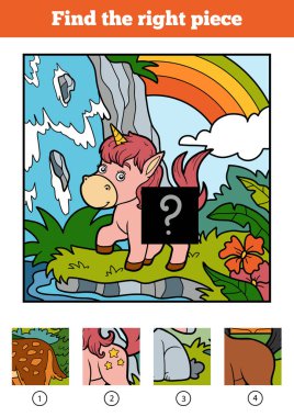 Doğru parça, çocuklar için oyun bulabilirsiniz. Küçük tek boynuzlu at