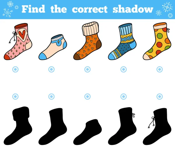 Najít správný stín, sada ponožek s ornamenty — Stockový vektor