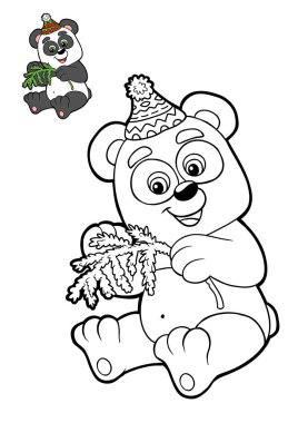 Panda, çocuklar için boyama kitabı
