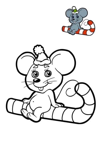 Livro para colorir para crianças, Rato — Fotografia de Stock