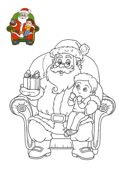 Livro para colorir, Papai Noel — Fotografia de Stock