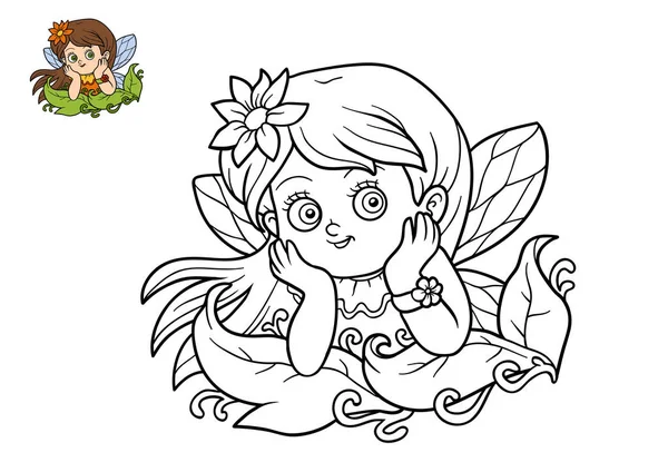 Coloring book, Fairy girl — Stock Photo, Image
