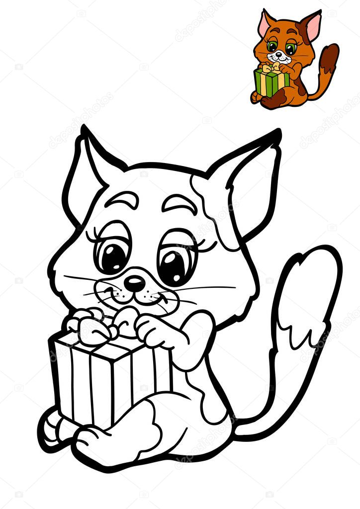 Coloring book for children, Cat