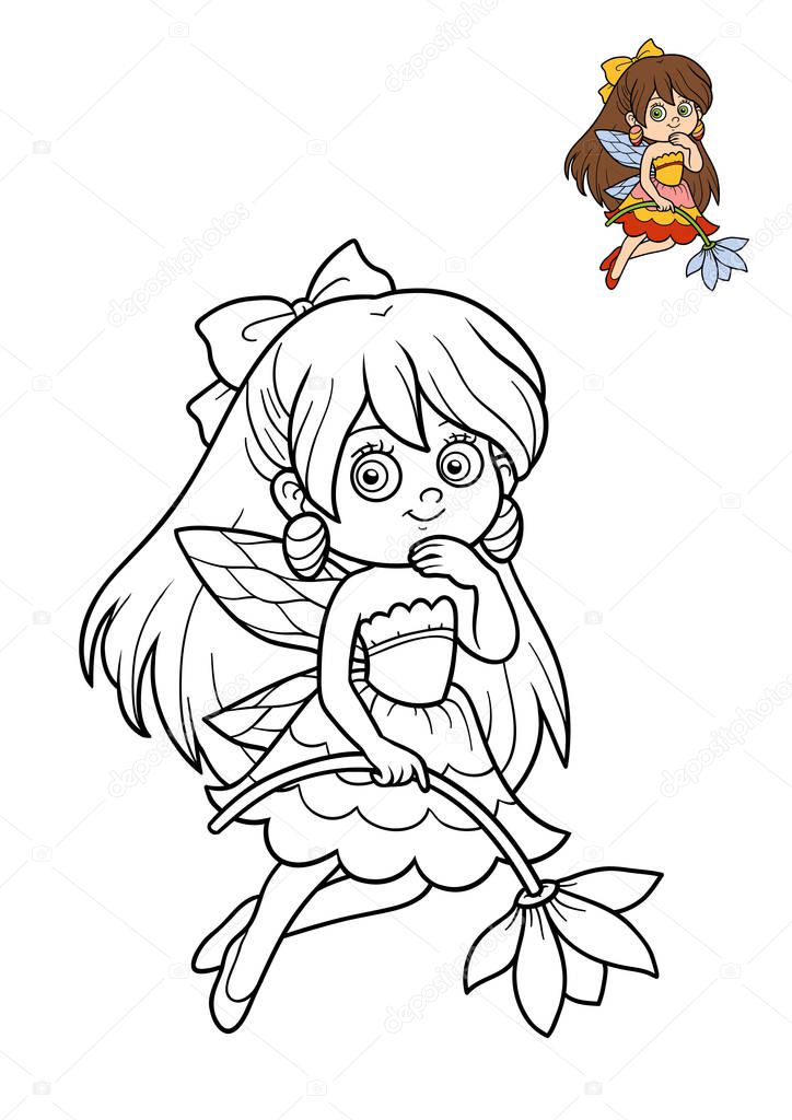 Imágenes: una niña con un libro para dibujar | Libro para colorear