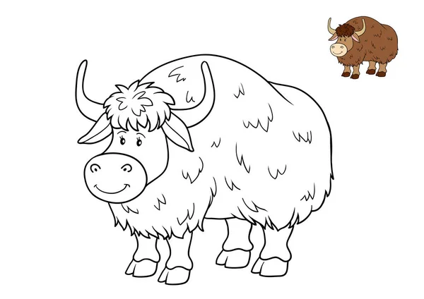 Coloring book, Yak — Stock Photo, Image