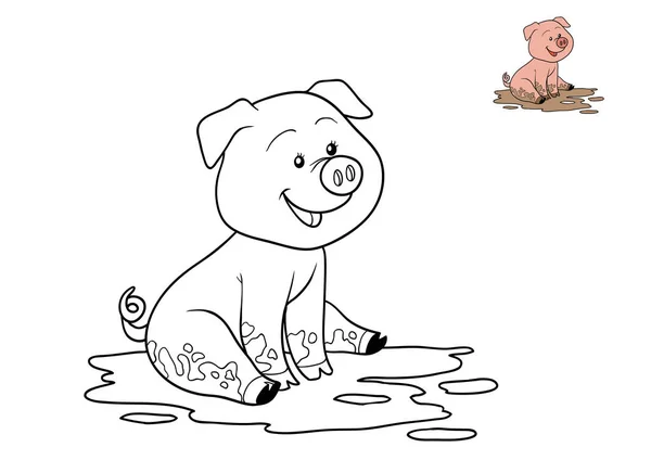 Coloring book, Pig — Stock Photo, Image