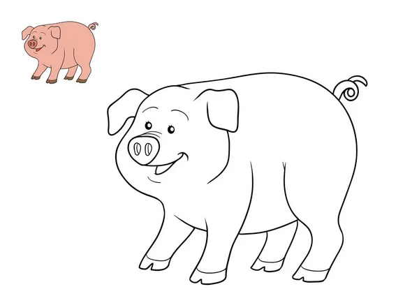 Piggy Animal Coloring Book Adults Vector Stock Vector (Royalty Free)  406540258