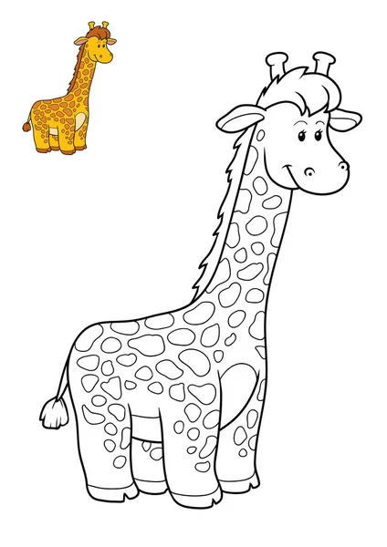 Målarbok, giraff — Stockfoto