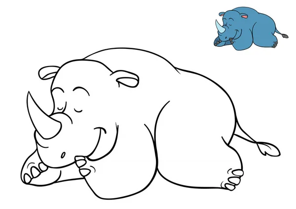 Coloring book, Rhino — Stock Photo, Image