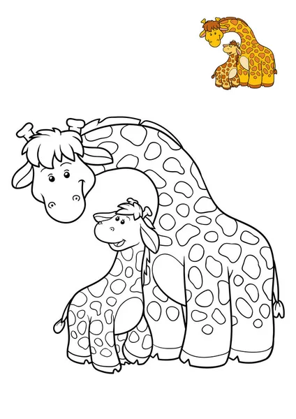 Carte de colorat, Girafa — Fotografie, imagine de stoc