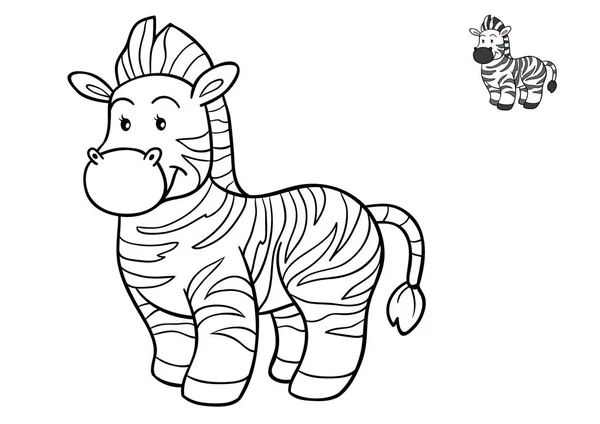 Coloring book, Zebra — Stock Photo, Image