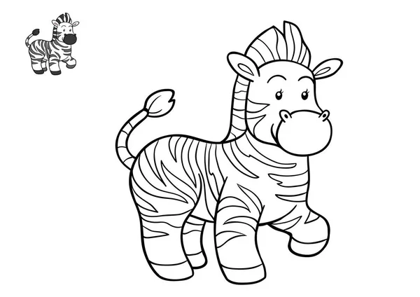 Coloring book, Zebra — Stock Photo, Image