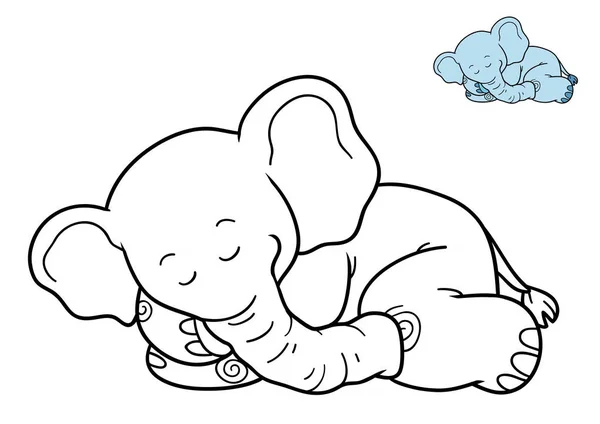 Coloring book, Elephant — Stock Photo, Image
