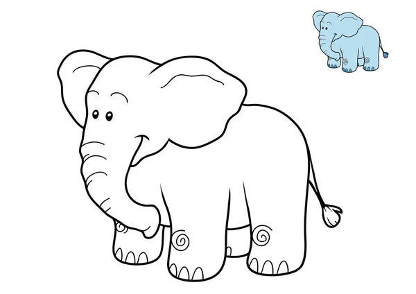 Coloring book, Elephant — Stock Photo, Image