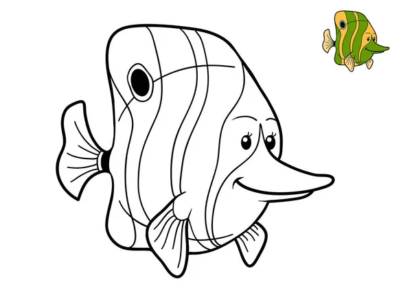 Coloring book, Fish — Stock Photo, Image