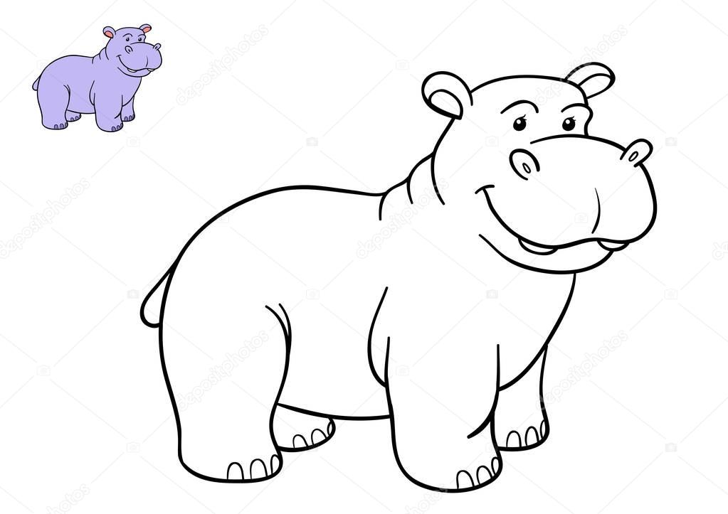 Coloring book, Hippo