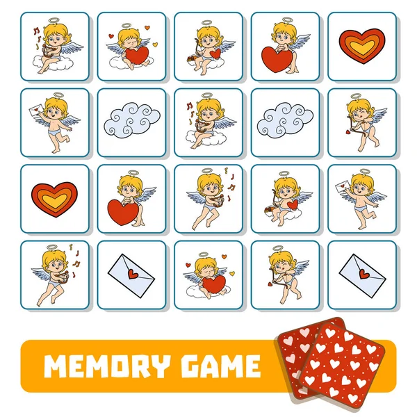 Memory game for children, cards with angels