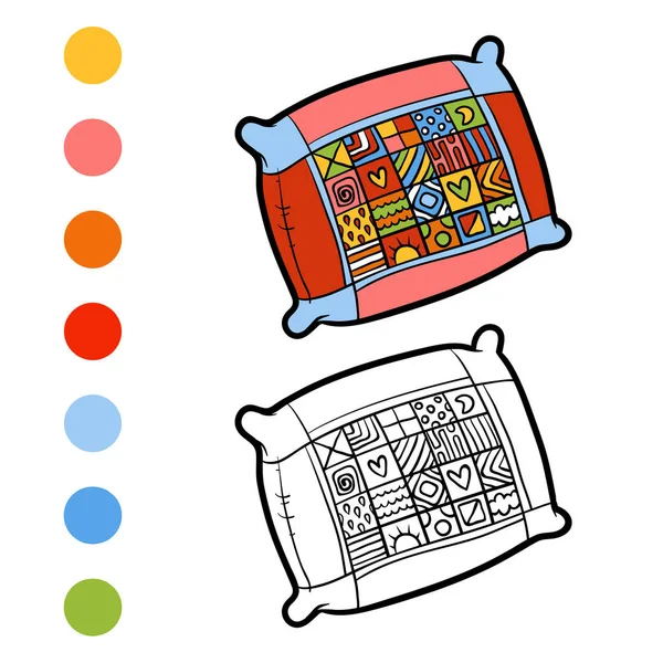 Libro para colorear, almohada — Archivo Imágenes Vectoriales