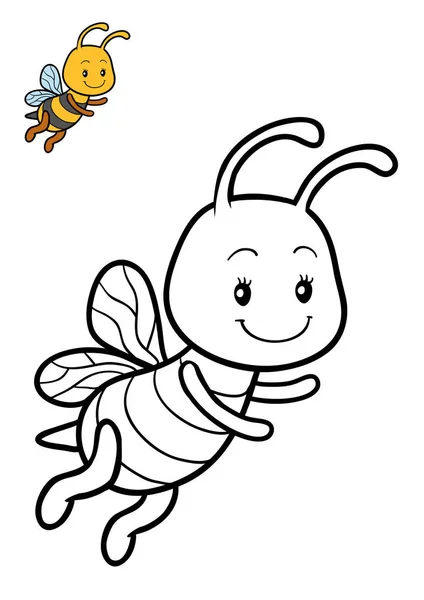 Coloring book, Bee — Stock Photo, Image