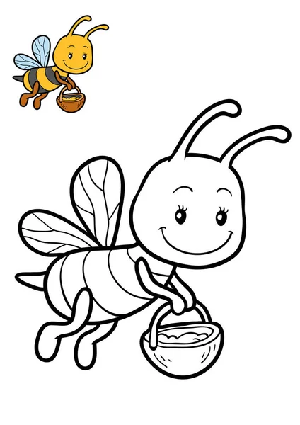 Coloring book, Bee — Stock Photo, Image