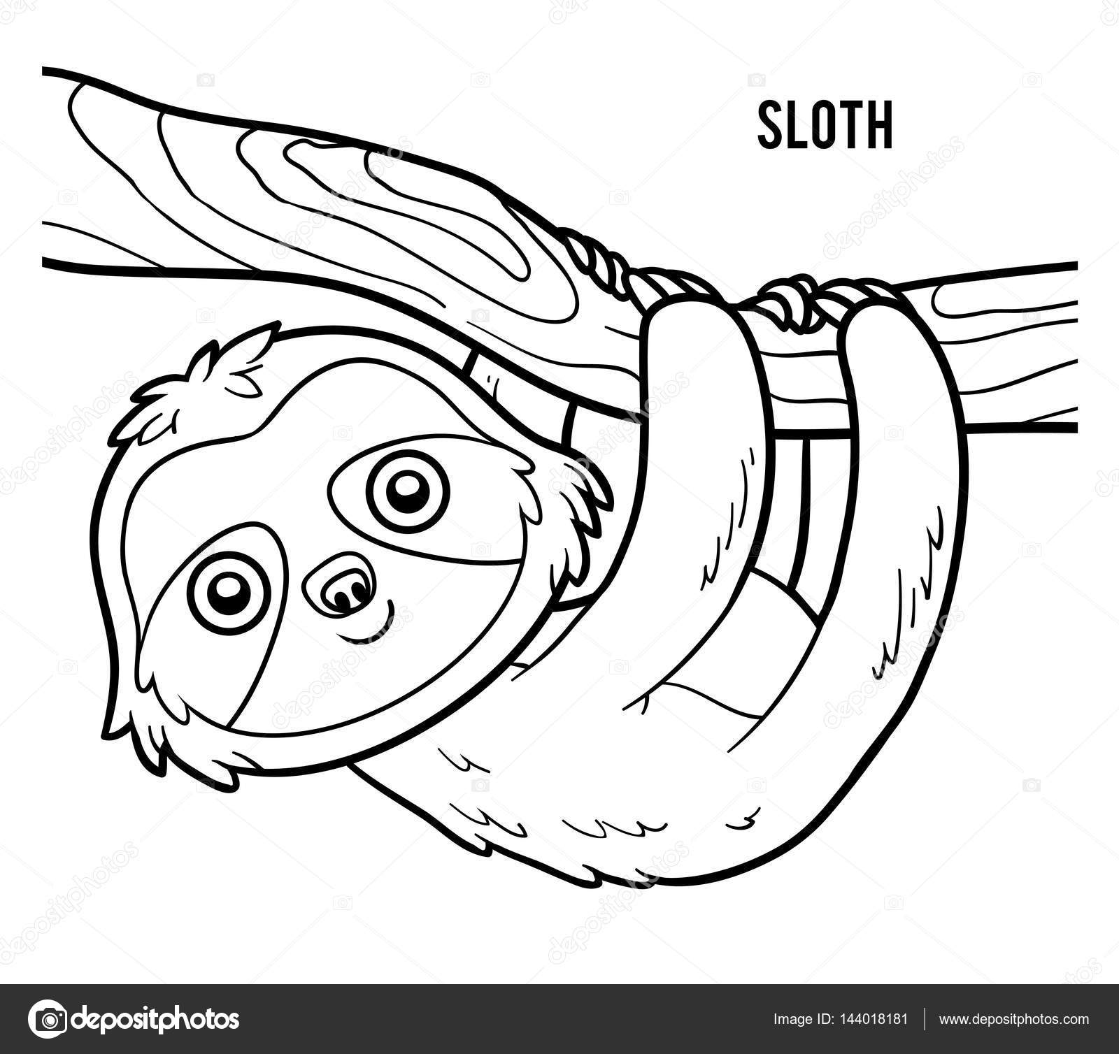 Coloring book for children, Sloth — Stock Vector © ksenya_savva #144018181