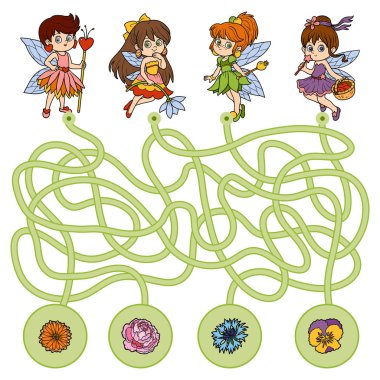 Maze oyunu çocuklar için. Küçük periler ve çiçekler