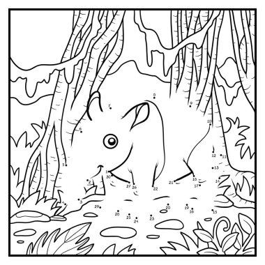 Sayı oyunu, eğitim oyun çocuklar için Malaya tapiri