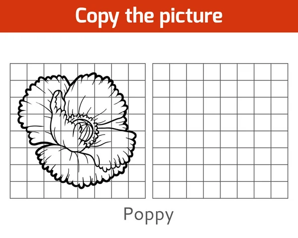 Kopieer de afbeelding, Poppy — Stockvector