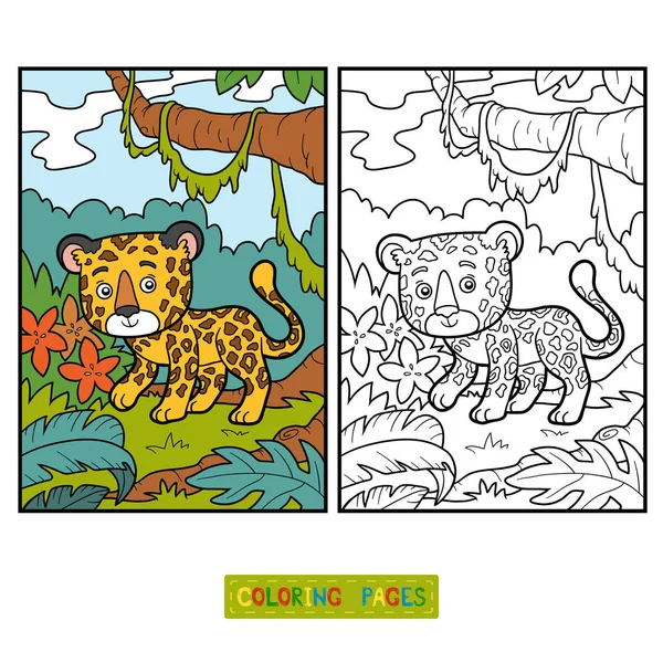 Libro para colorear, Jaguar — Archivo Imágenes Vectoriales