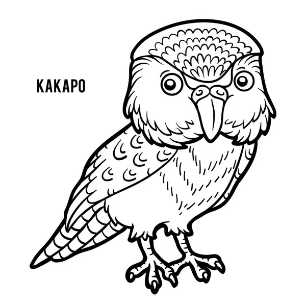 Målarbok, kakapoer — Stock vektor