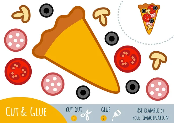 Eğitim kağıt çocuklar için Pizza oyunu — Stok Vektör